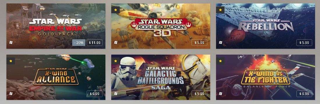 DRM フリーのクラシック スター ウォーズ PC ゲームが GOG にさらに登場